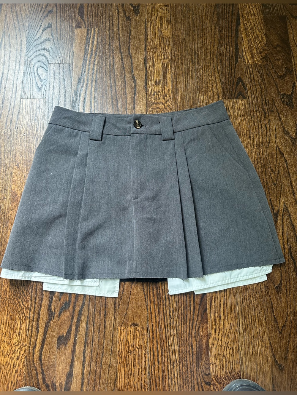 Miu Miu inspired Gray Pleated Skort with Inner Shorts 6